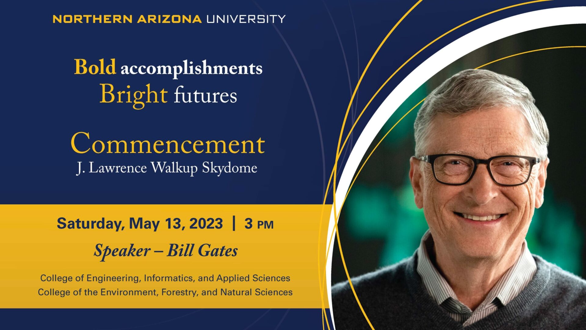 Bill Gates speaking at NAU Commencement